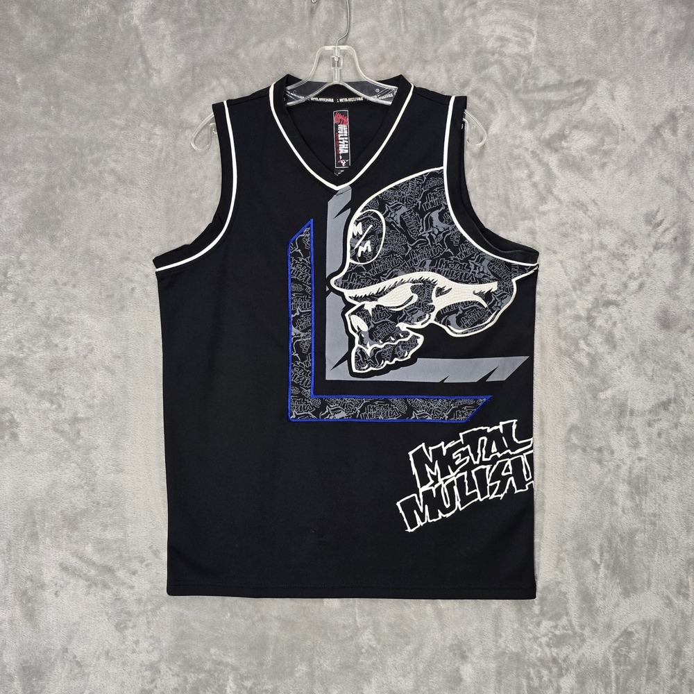 Vtg Y2K Metal Mulisha Mens Graphic Tank Top Skull V-Neck Embroidered Jersey Sz M
